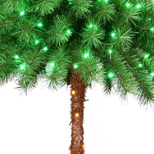 6ft. Pre-Lit Green Artificial Palm Tree with Clear Lights